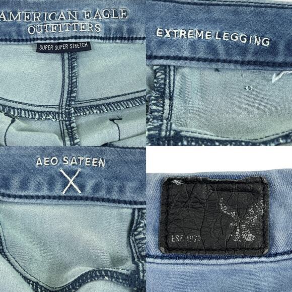 AEO American Eagle Outfitters Extreme Leggings AEO Sateen Jegging Skinny Jeans - Picture 12 of 15